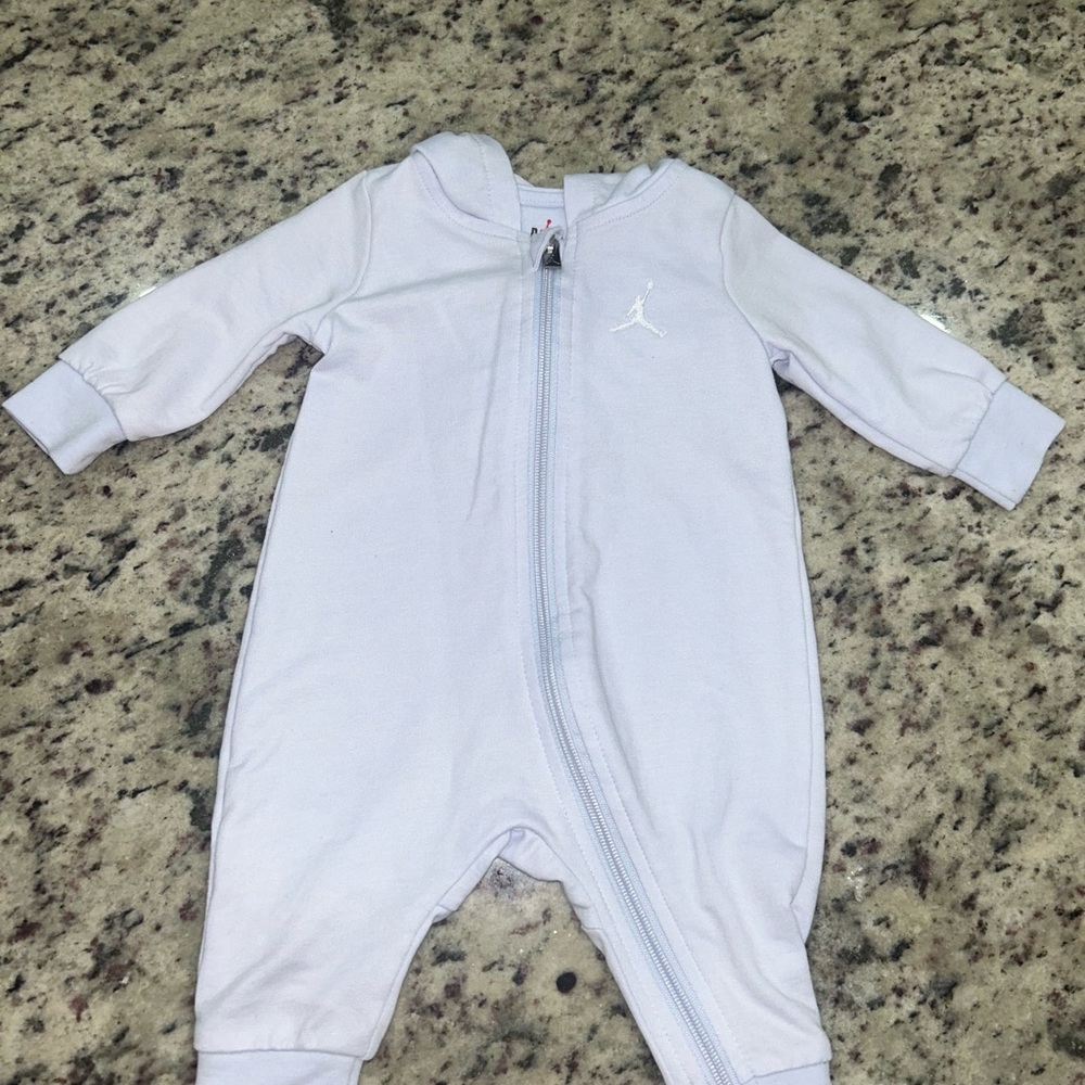Baby blue Jordan onesie
